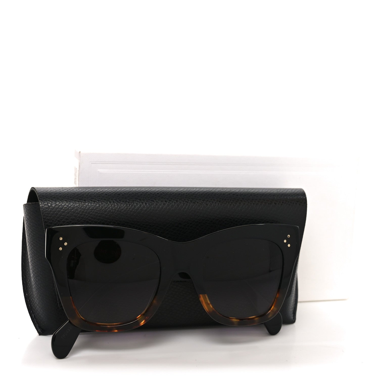 Celine Acetate Polarized Cat Eye Sunglasses CL4004IN Havana Black 7 of 7