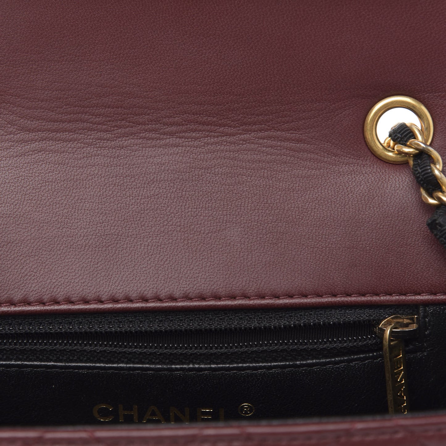 Lambskin Quilted Mini Two Tone Day Flap Burgundy
