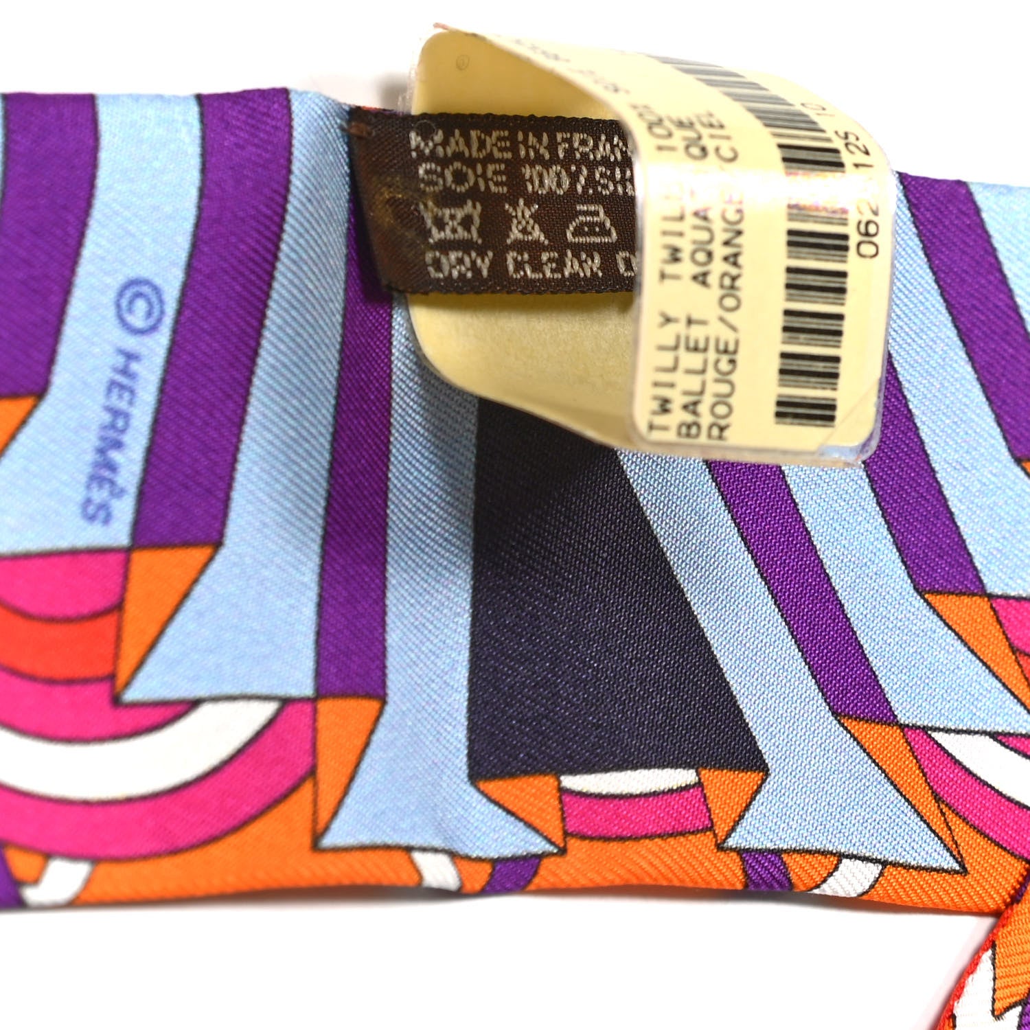 Hermes Silk Ballet Aquatique Twilly Rouge Orange Ciel 4 of 4