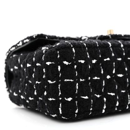 Chanel Tweed Quilted Mini Rectangular Flap Black White 9 of 11