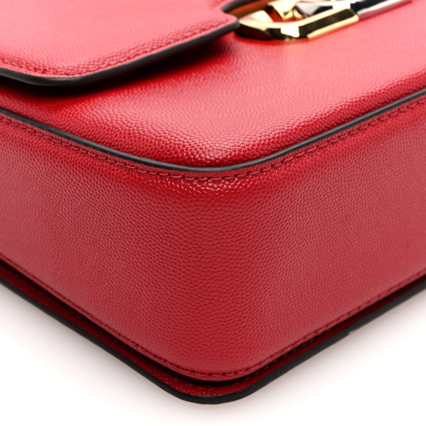 Textured Calfskin The J Link Shoulder Bag Red Multicolor