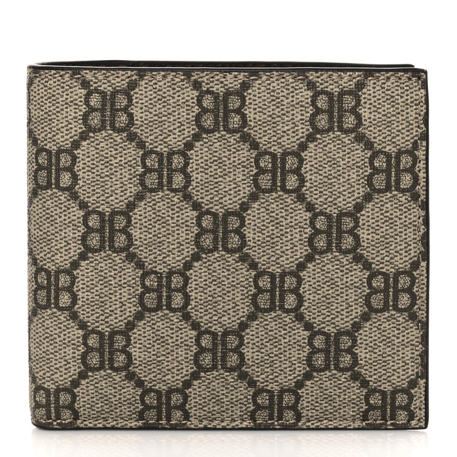 Gucci X BALENCIAGA BB Supreme Monogram Bi-Fold Wallet Beige Ebony 1 of 6