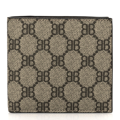 Gucci X BALENCIAGA BB Supreme Monogram Bi-Fold Wallet Beige Ebony 1 of 6