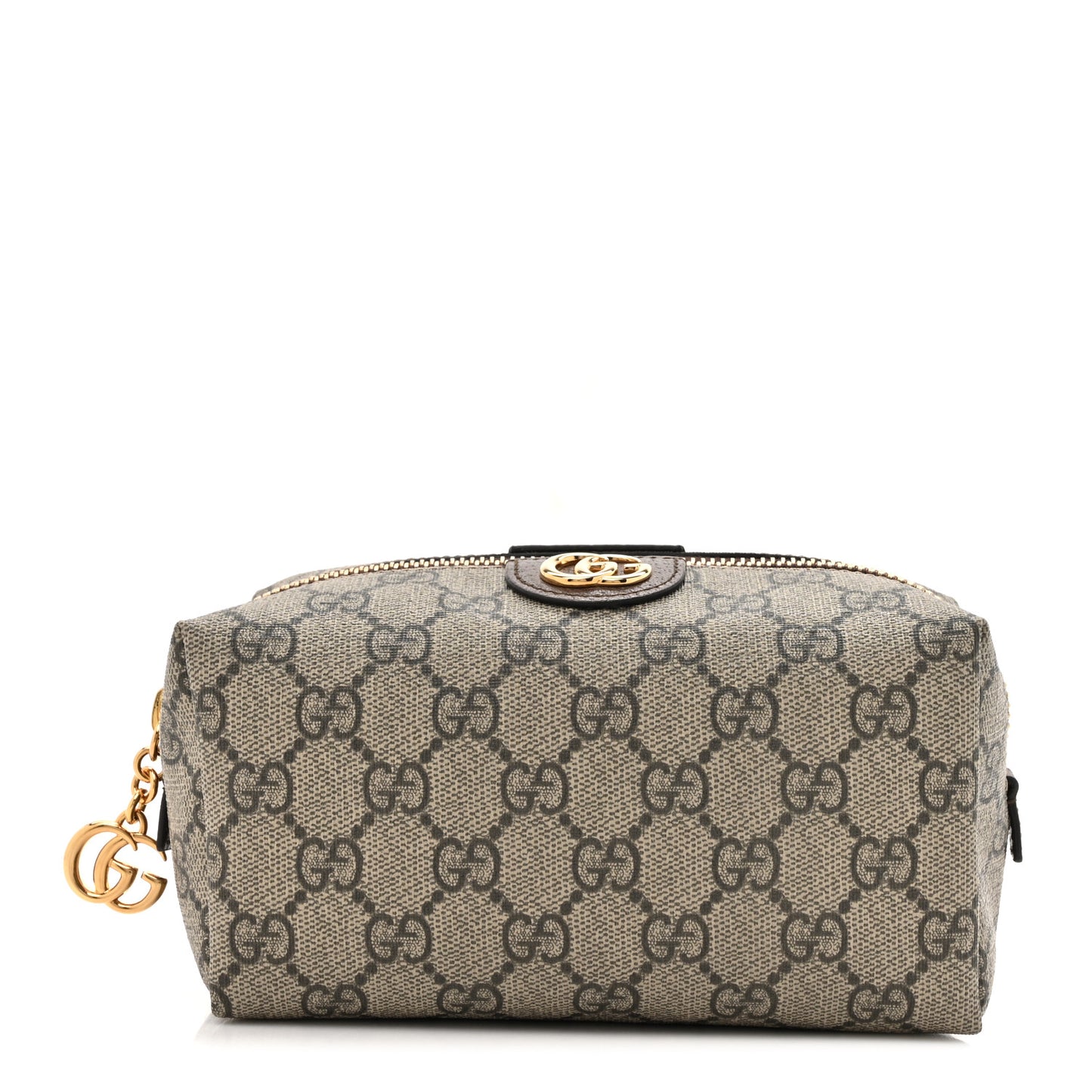 Soft GG Supreme Monogram Calfskin Medium Ophidia Cosmetic Case Beige Ebony New Acero