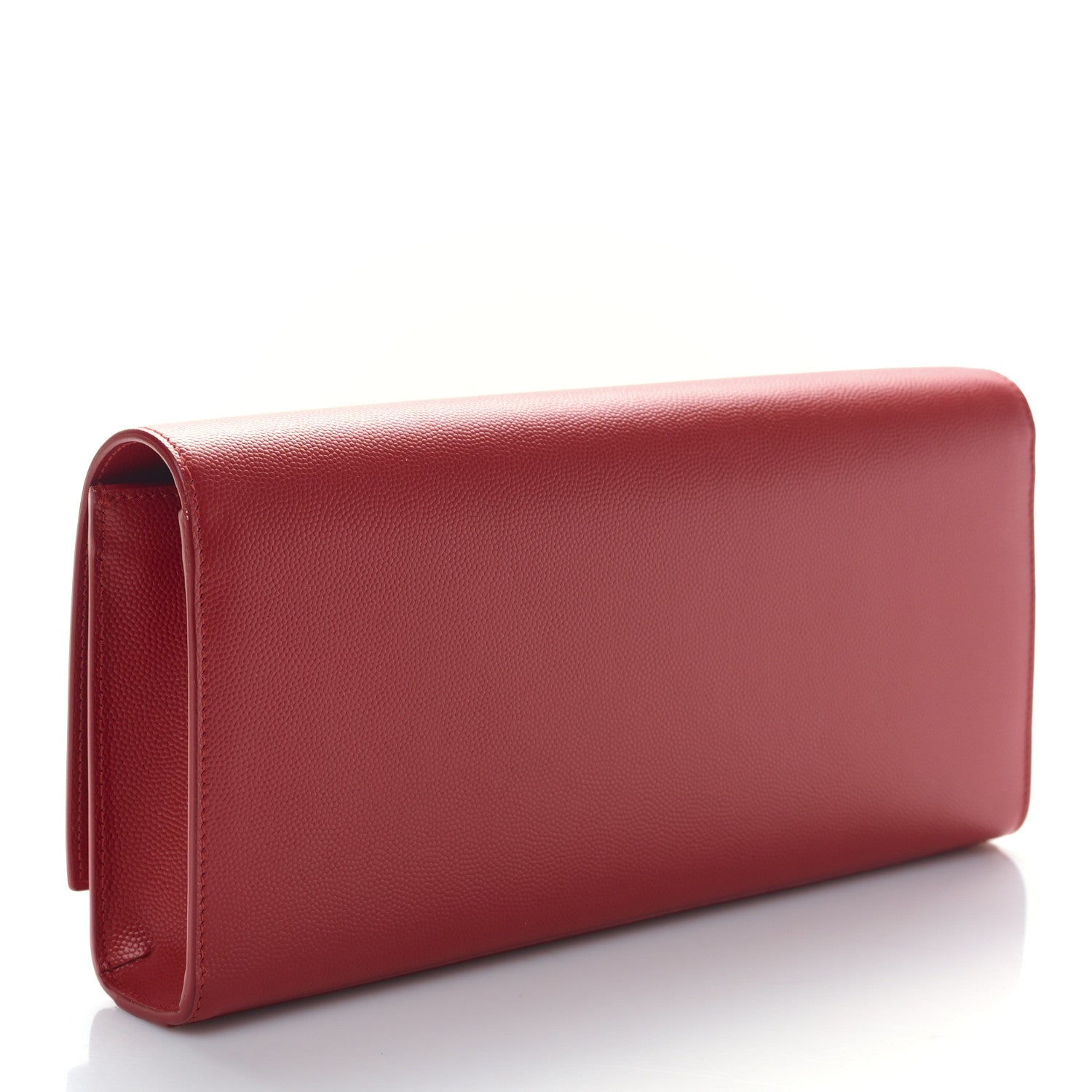Saint Laurent Grain De Poudre Monogram Cassandre Clutch Rouge Orient 3 of 8