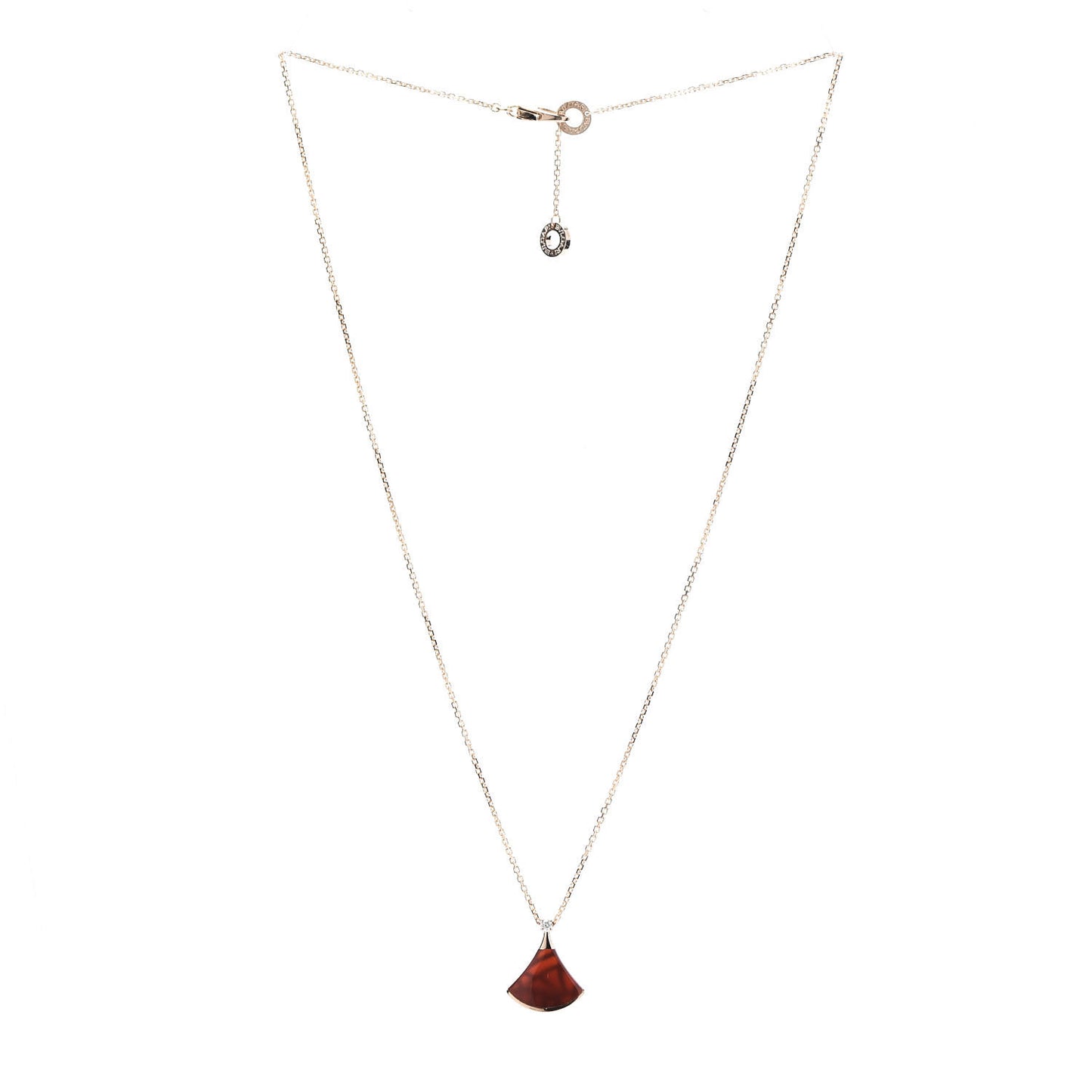 18K Rose Gold Diamond Carnelian Divas' Dream Pendant Necklace