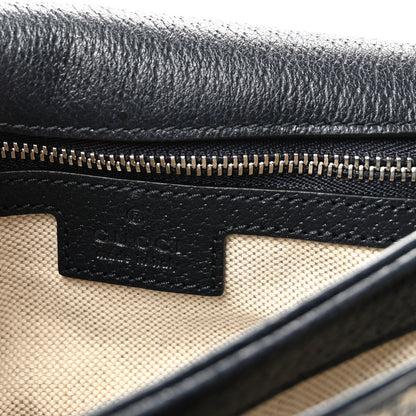 Gucci GG Supreme Monogram Textured Dollar Calfskin Web Medium Blondie Top Handle Shoulder Flap Bag Beige Blue 6 of 10