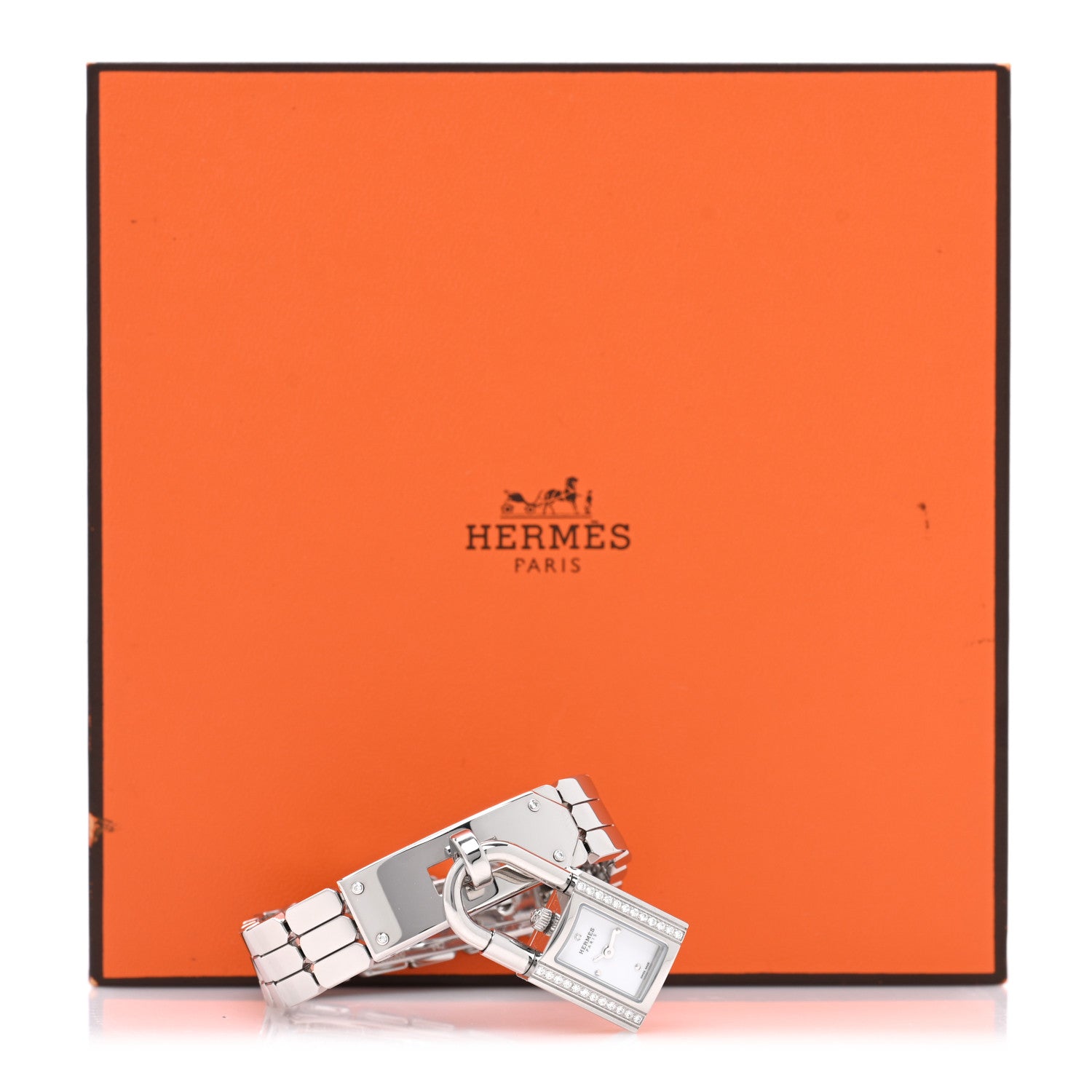 Hermes Stainless Steel Diamond 16mm Kelly Quartz Watch 5 of 5