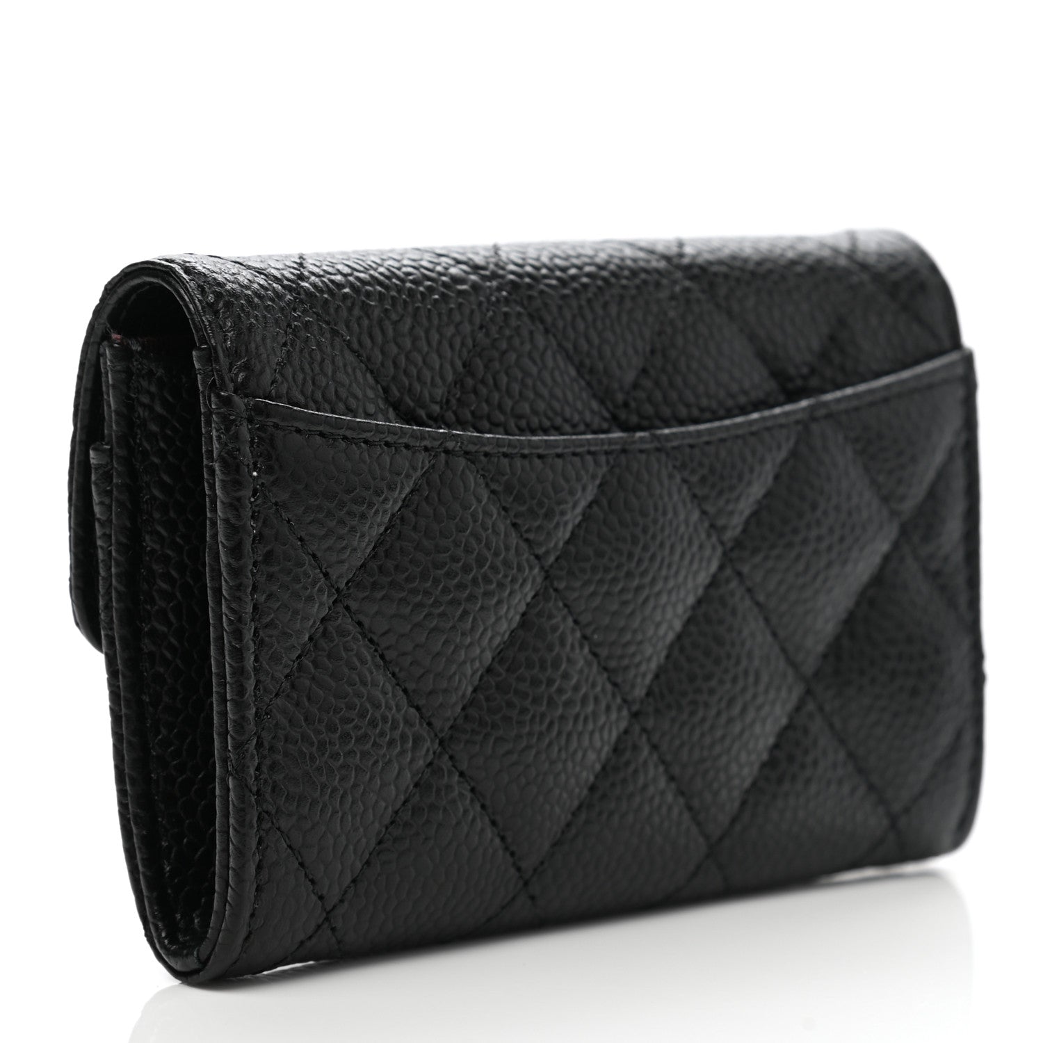 Chanel Caviar Quilted Flap Card Holder Wallet Black 3 of 9