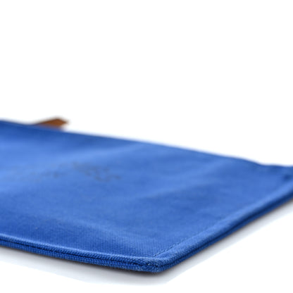 Hermes Toile Small Bain New Yachting Case Bleu Electrique 8 of 8