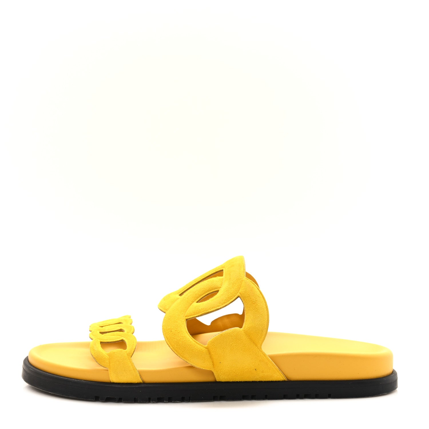 Hermes Suede Goatskin Extra Sandals 39 Jaune Sable 1 of 9
