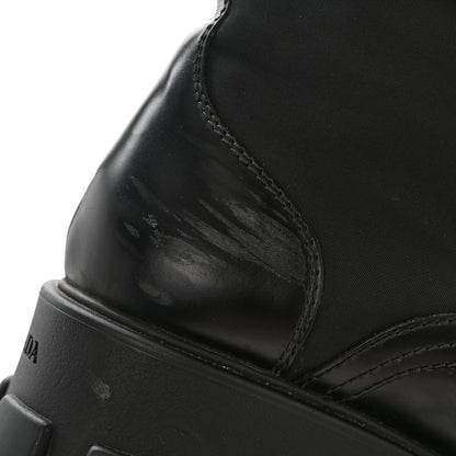 Prada Spazzolato Rois Nylon Metal Triangle Logo Monolith Pouch Pocket 55mm Boots 39 Black 10 of 12