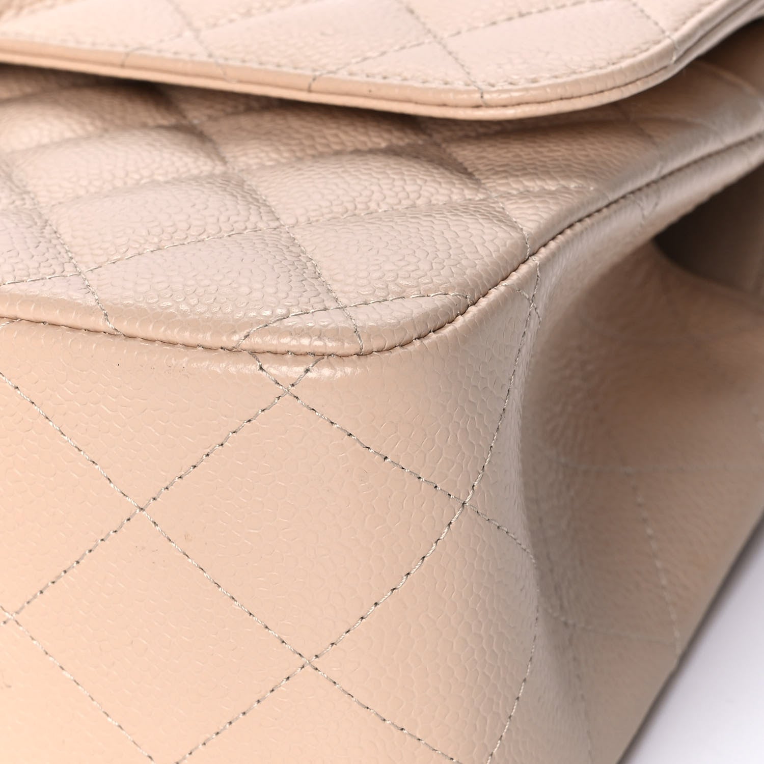 Chanel Caviar Quilted Jumbo Double Flap Beige Clair 10 of 19