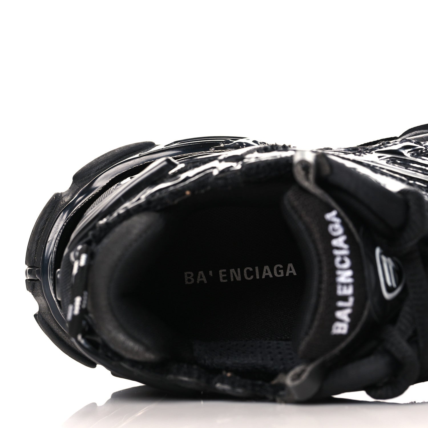 Balenciaga Mesh Rubber Monocolor Womens Runner Sneakers 36 Black 6 of 7
