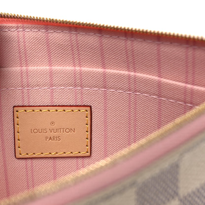 Louis Vuitton Damier Azur Neverfull MM GM Pochette Rose Ballerine 6 of 9