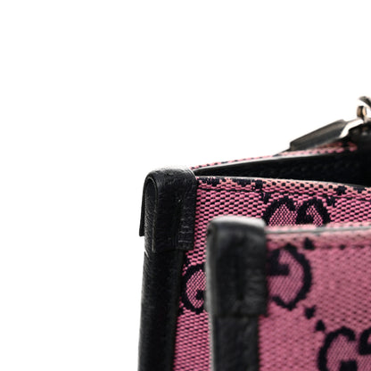 Gucci Monogram Multicolor Textured Dollar Calfskin Small Retro Interlocking G Tote Bag Pink Blue 14 of 14