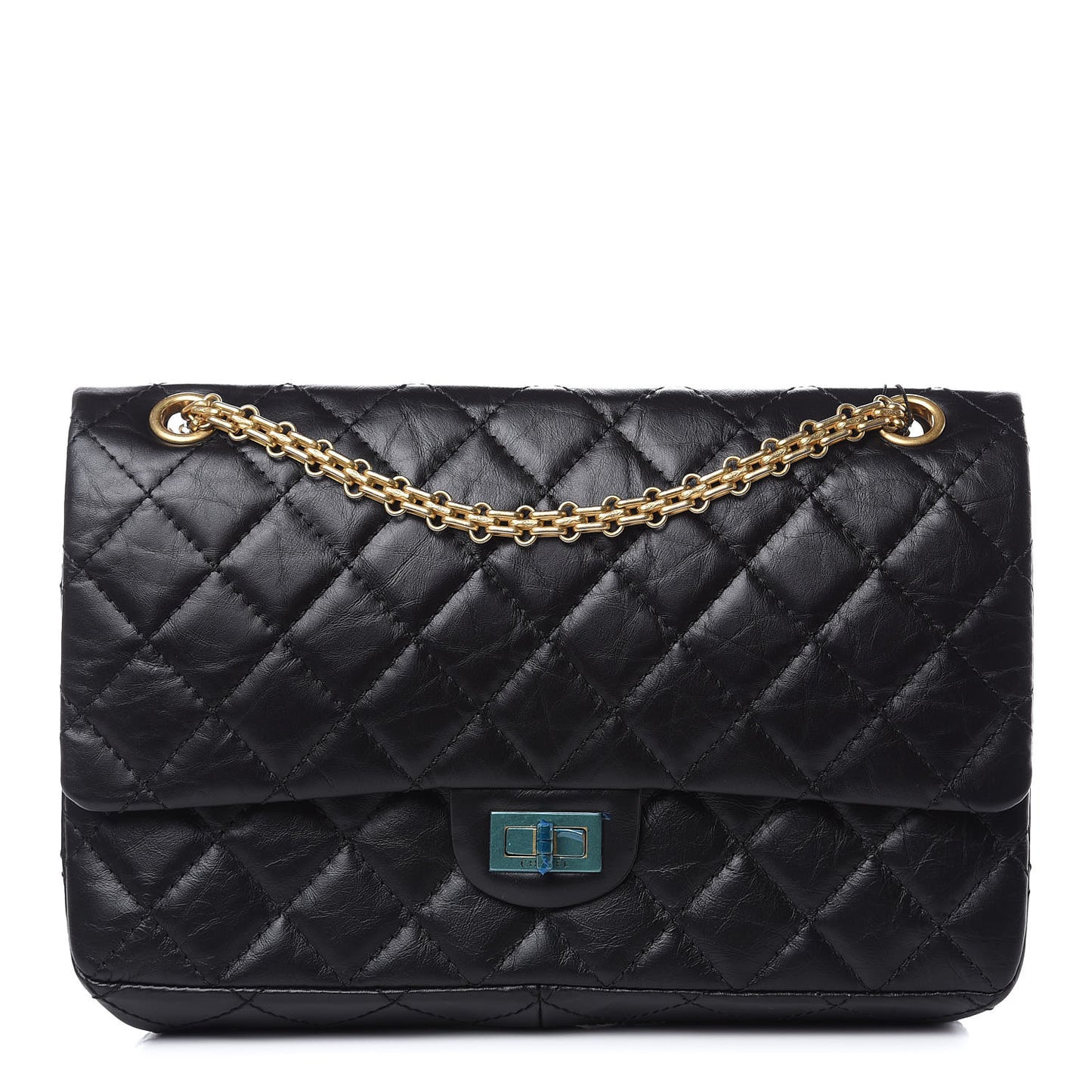 Aged Calfskin Quilted 2.55 Reissue 226 Flap Black