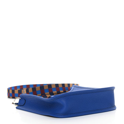 Hermes Taurillon Clemence Maxi Quadrille Evelyne TPM Royal Bleu Bleu Bill Biscuit Rouge H 4 of 11