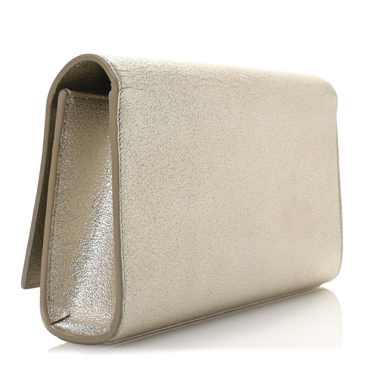 Metallic Textured Calfskin Classic Monogram Cassandre Clutch Pale Gold