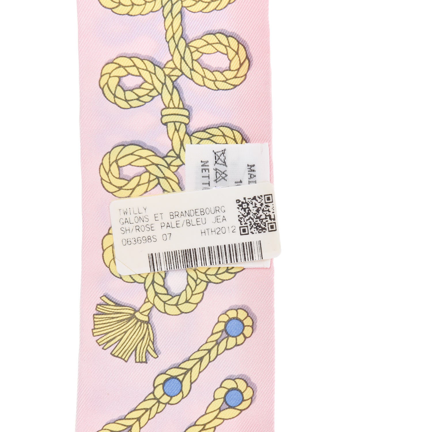 Hermes Silk Galons Et Brandebourg Twilly Rose Pale Bleu Jean 4 of 4