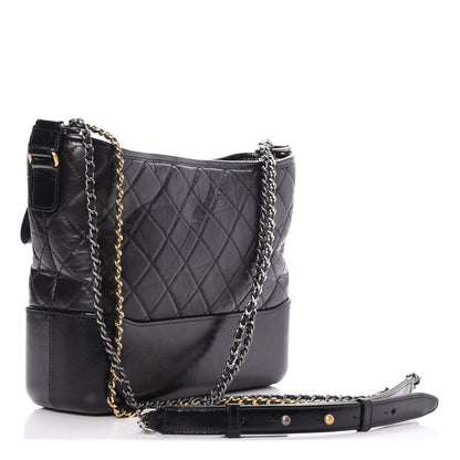 Chanel Aged Calfskin Quilted Medium Gabrielle Hobo Black 5 of 8