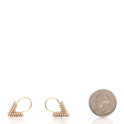 Louis Vuitton Brass Essential V Hoop Earrings Gold 2 of 4