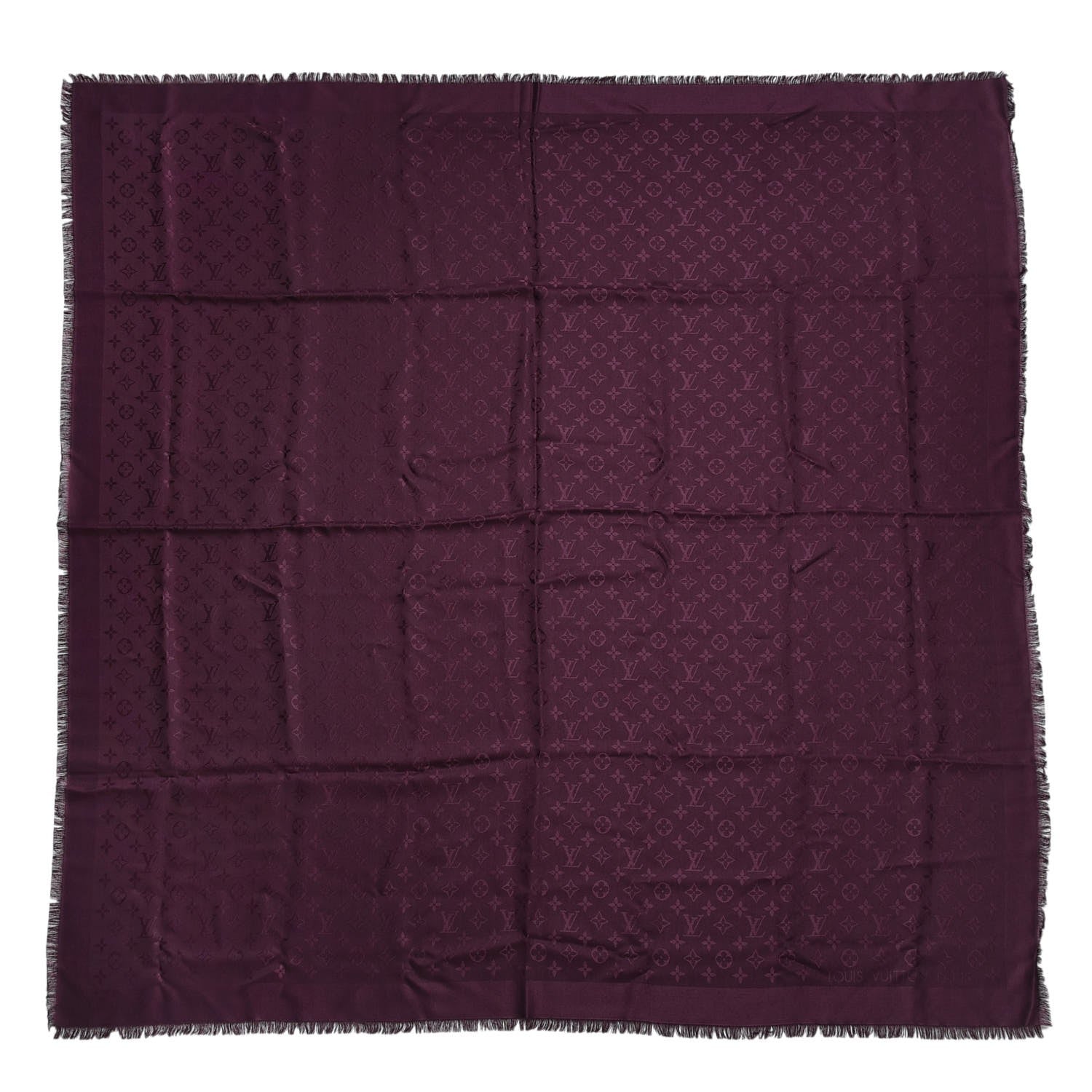 Louis Vuitton Wool Silk Monogram Shawl Amarante 1 of 5