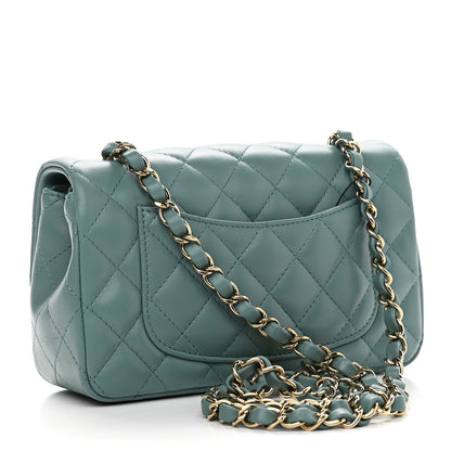 Chanel Lambskin Quilted Mini Rectangular Flap Green 2 of 8