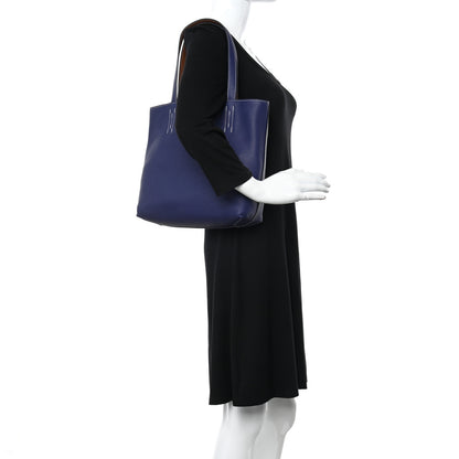 Hermes Taurillon Clemence Double Sens 28 Reversible Tote Gold Bleu Encre 2 of 15