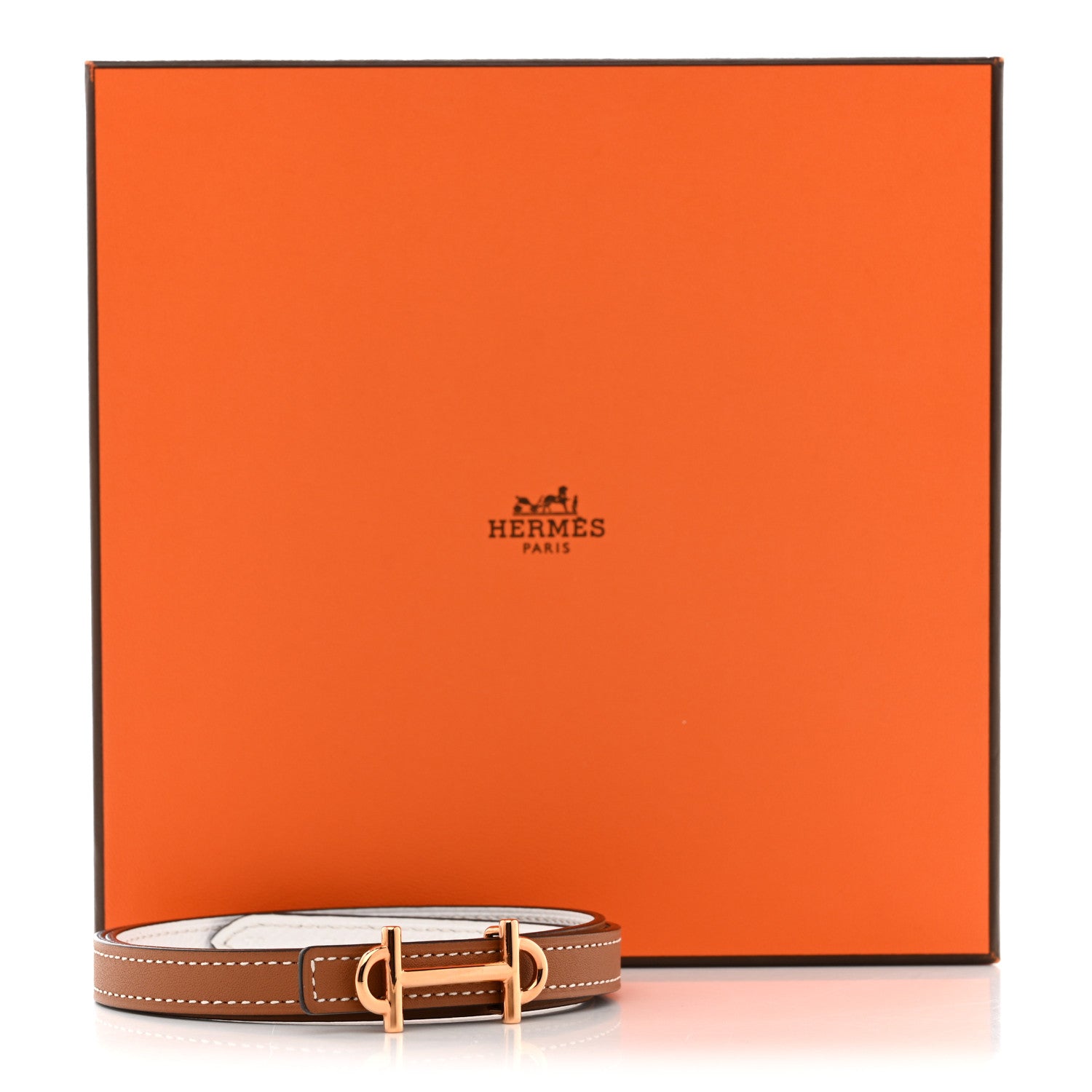 Hermes Swift Epsom 13mm Gamma Belt 70 28 Gold White 9 of 9
