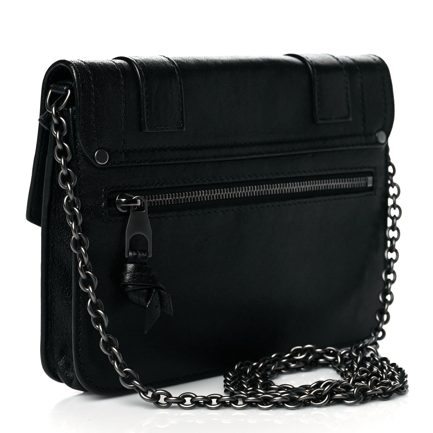 Proenza Schouler Lambskin PS1 Large Chain Wallet Black 3 of 10