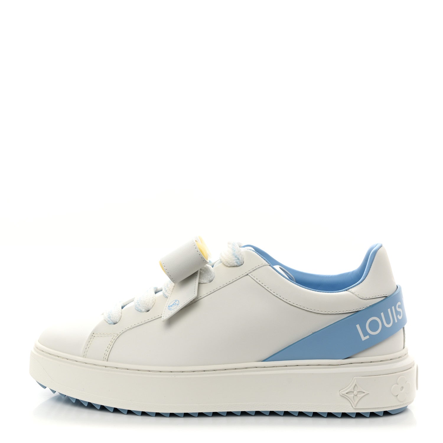 Louis Vuitton Calfskin Time Out Bow Sneakers 38.5 Blue 1 of 8