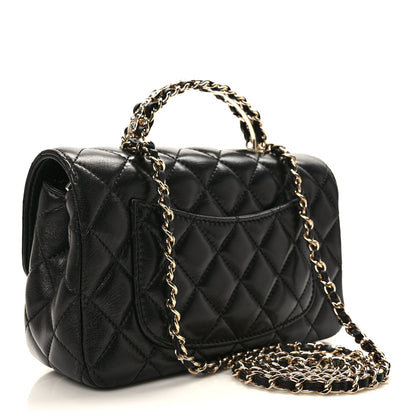 Chanel Lambskin Quilted Mini Crystal Top Handle Rectangular Flap Black 3 of 10