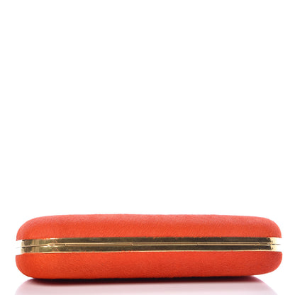 Alexander McQueen Calf Hair Long Skull Box Clutch Orange 4 of 8