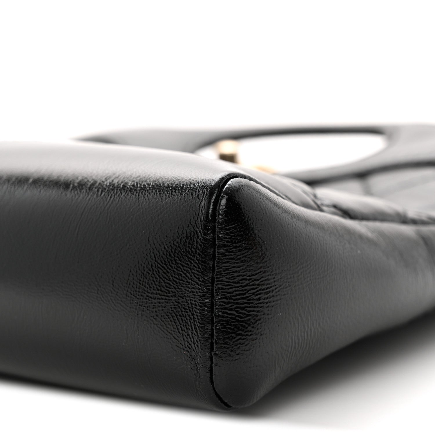 Chanel Shiny Lambskin Quilted Mini 31 Shopping Bag Black 9 of 10