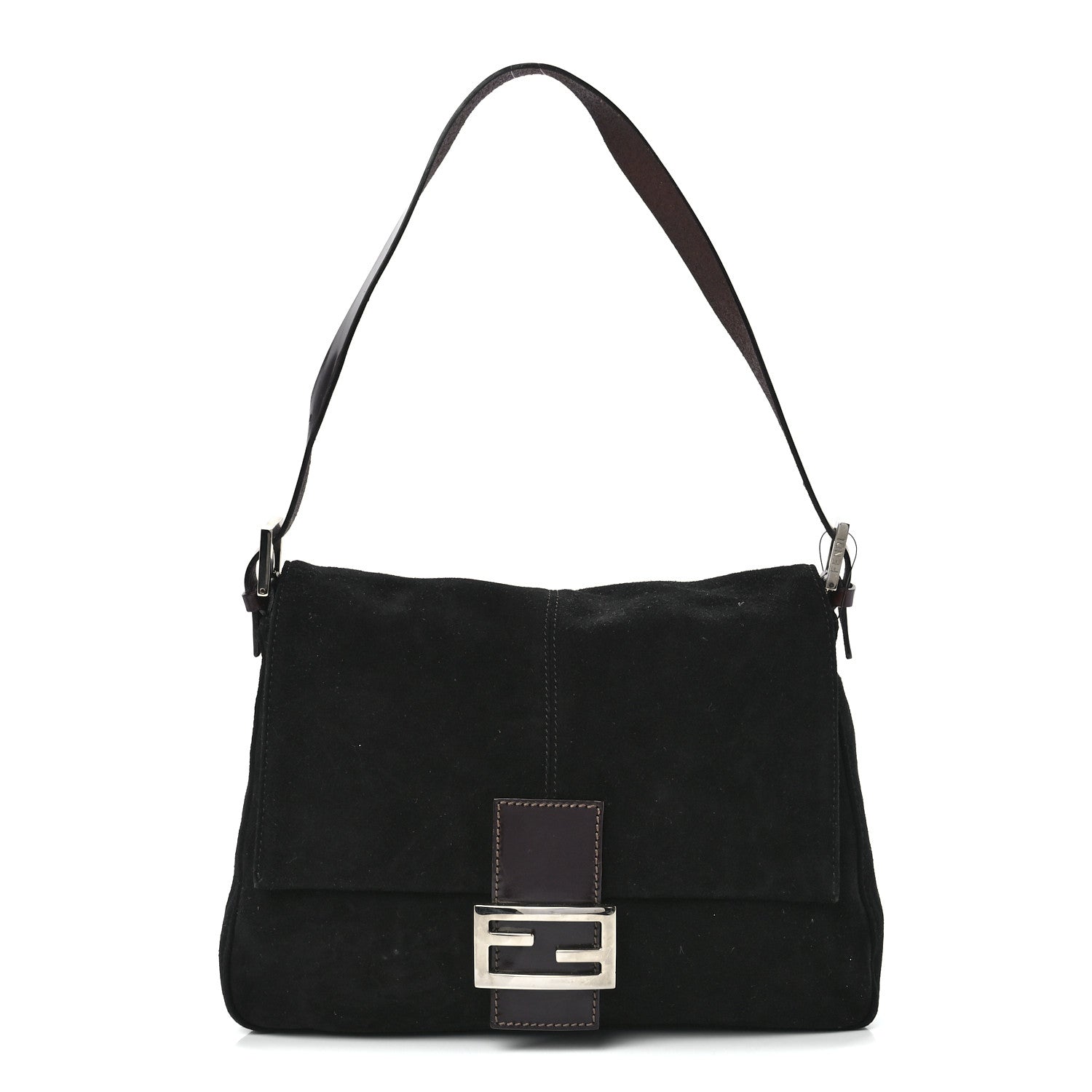 Fendi Suede Calfskin Mama Baguette Black 1 of 13