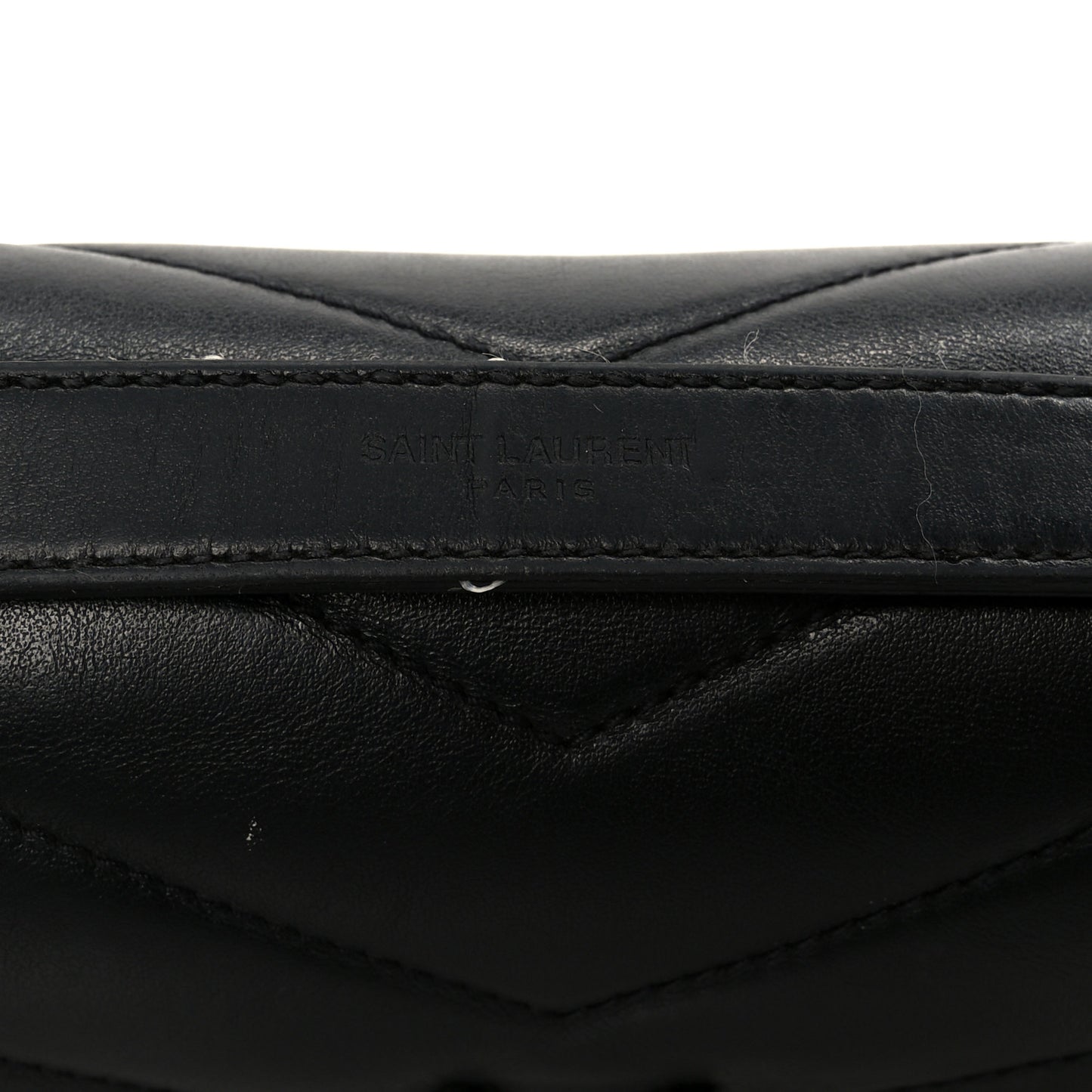 Calfskin Y Quilted Monogram Monochrome Small Loulou Chain Satchel Black