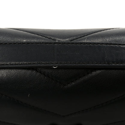 Saint Laurent Calfskin Y Quilted Monogram Monochrome Small Loulou Chain Satchel Black 12 of 14