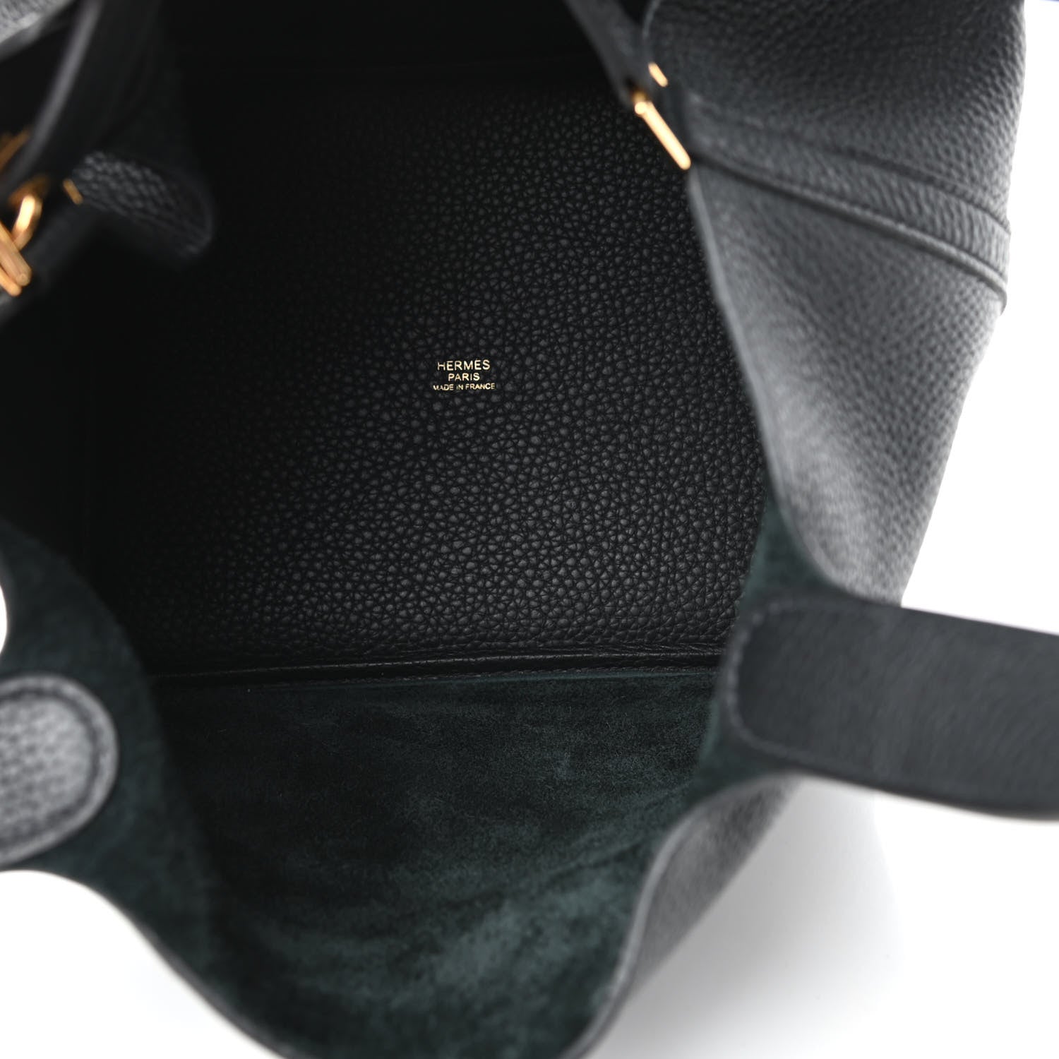 Hermes Taurillon Clemence Picotin Lock 22 MM Black 4 of 4