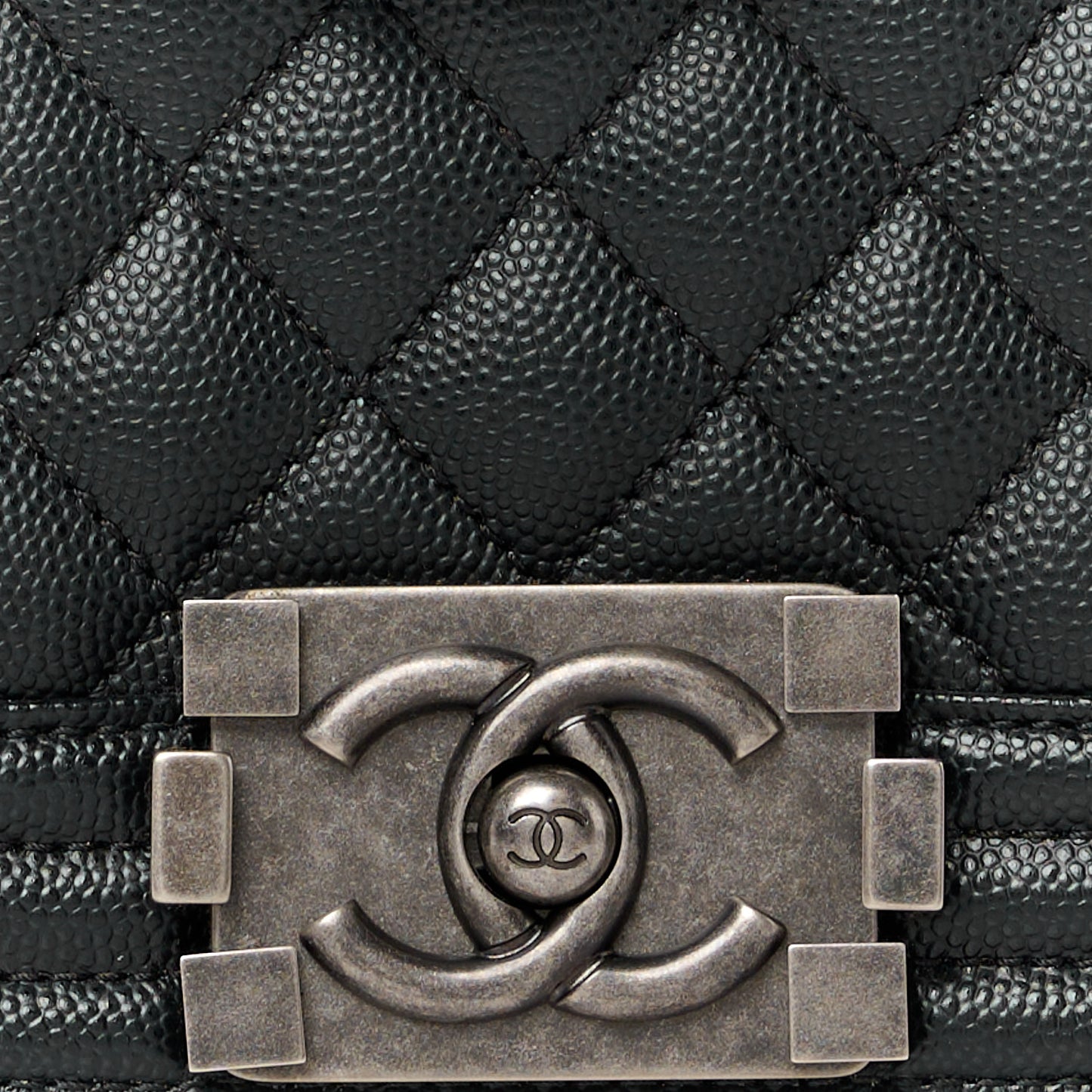 Caviar Quilted Small Boy Flap Black