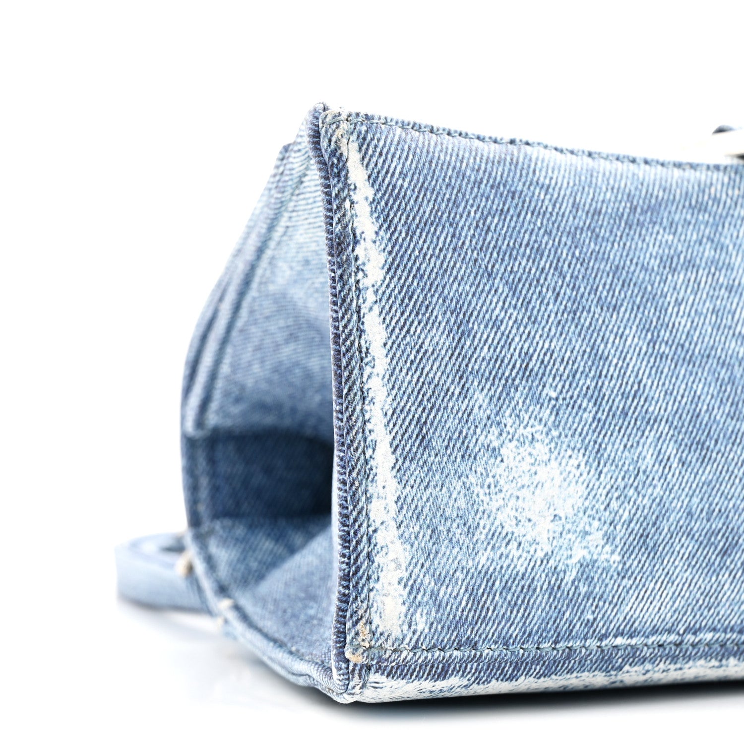 Balenciaga Nappa Denim Printed Small Hourglass Top Handle Bag Denim Blue 9 of 10