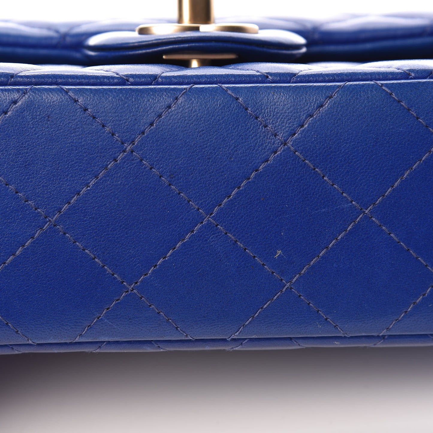 Lambskin Quilted Mini Rectangular Flap Blue