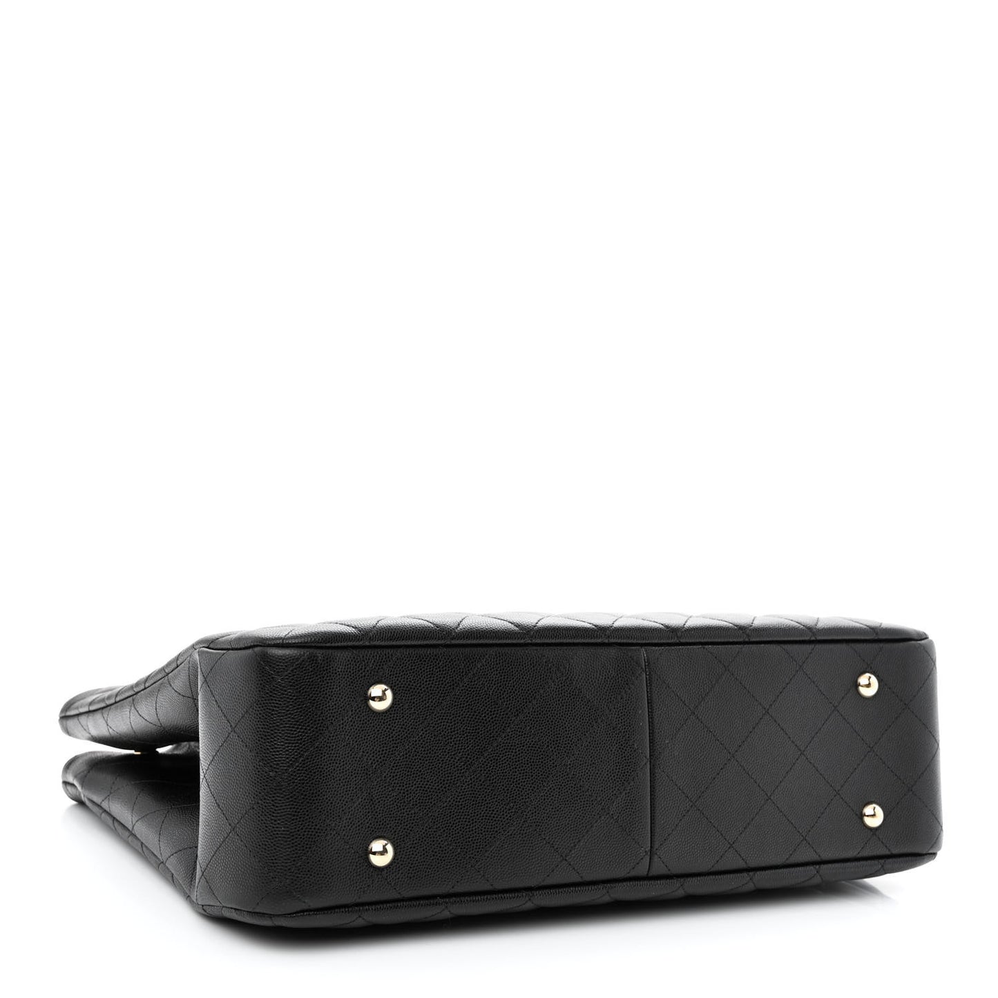 Caviar Quilted Large Shopping Tote Black