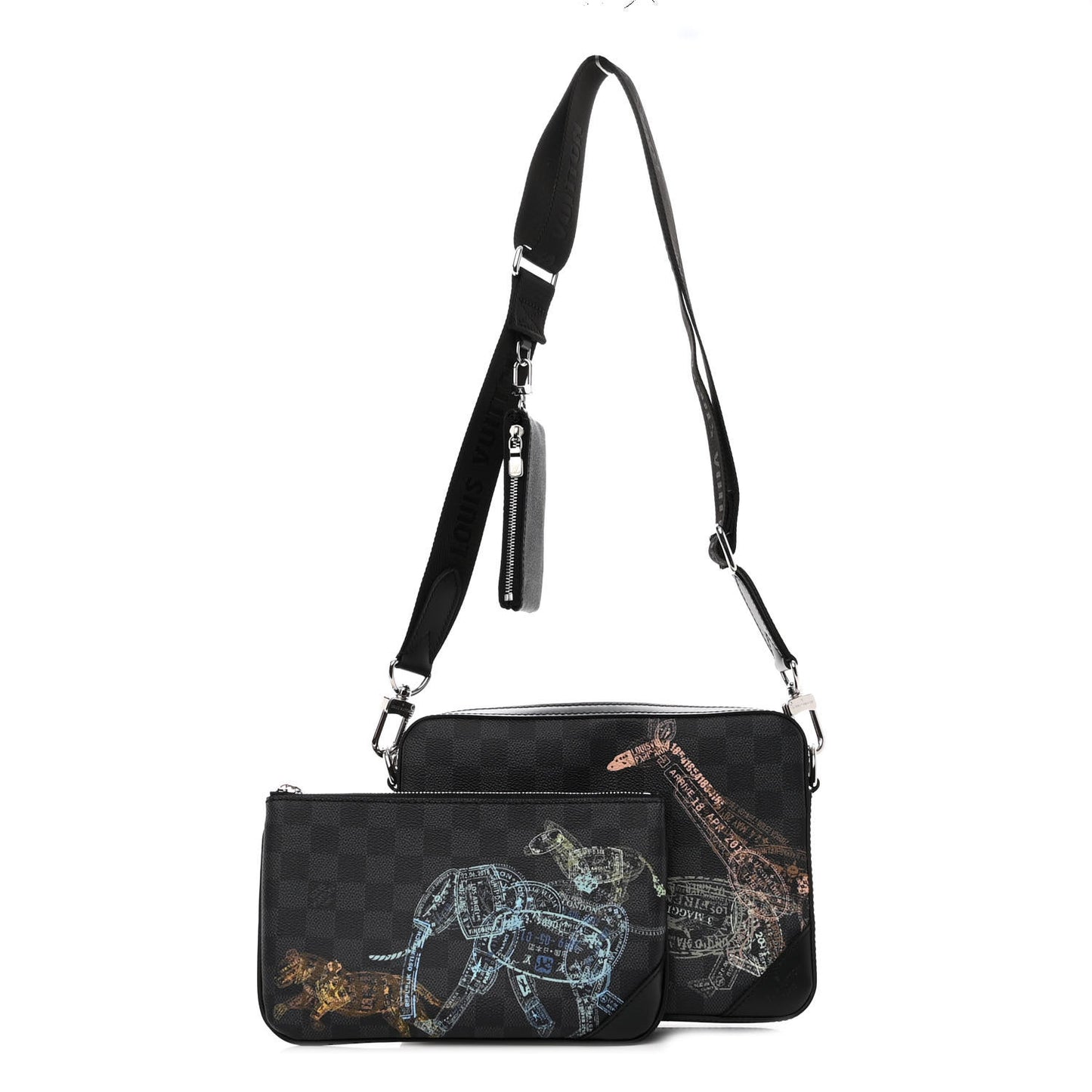 Damier Graphite Wild Animals Trio Messenger