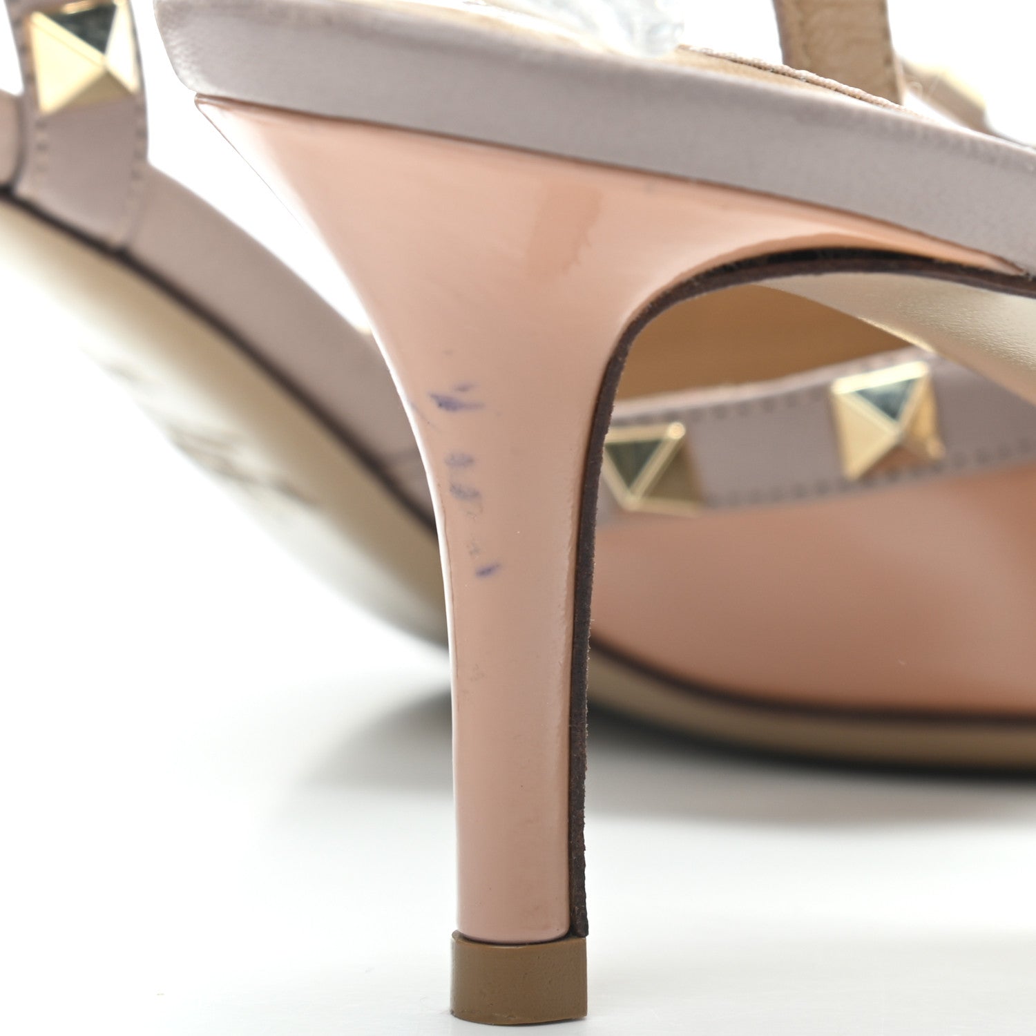 Valentino Garavani Patent Rockstud Ankle Strap 65mm Pumps 37.5 Skin Sorbet Poudre 8 of 9