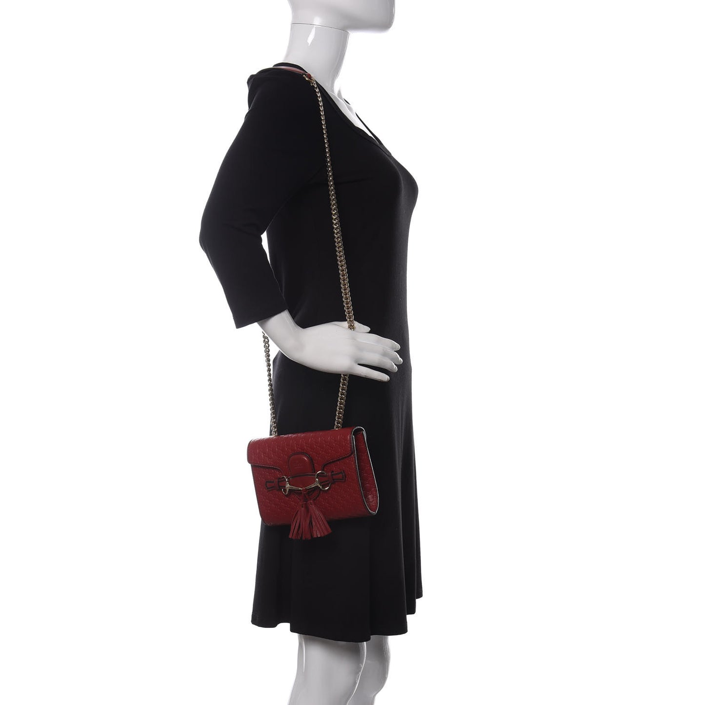 Soft Microguccissima Mini Emily Chain Shoulder Bag Rosso