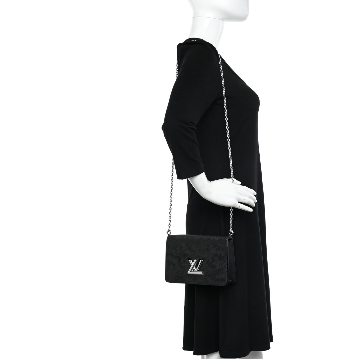 Epi Twist Belt Chain Wallet Black