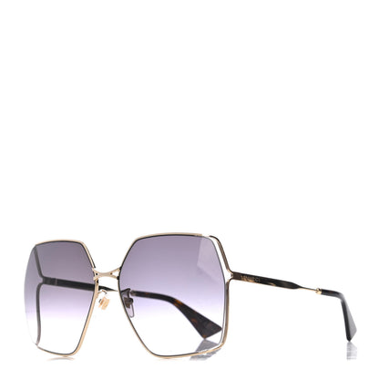 Gucci Oversized Sunglasses GG0817S Gold 1 of 8