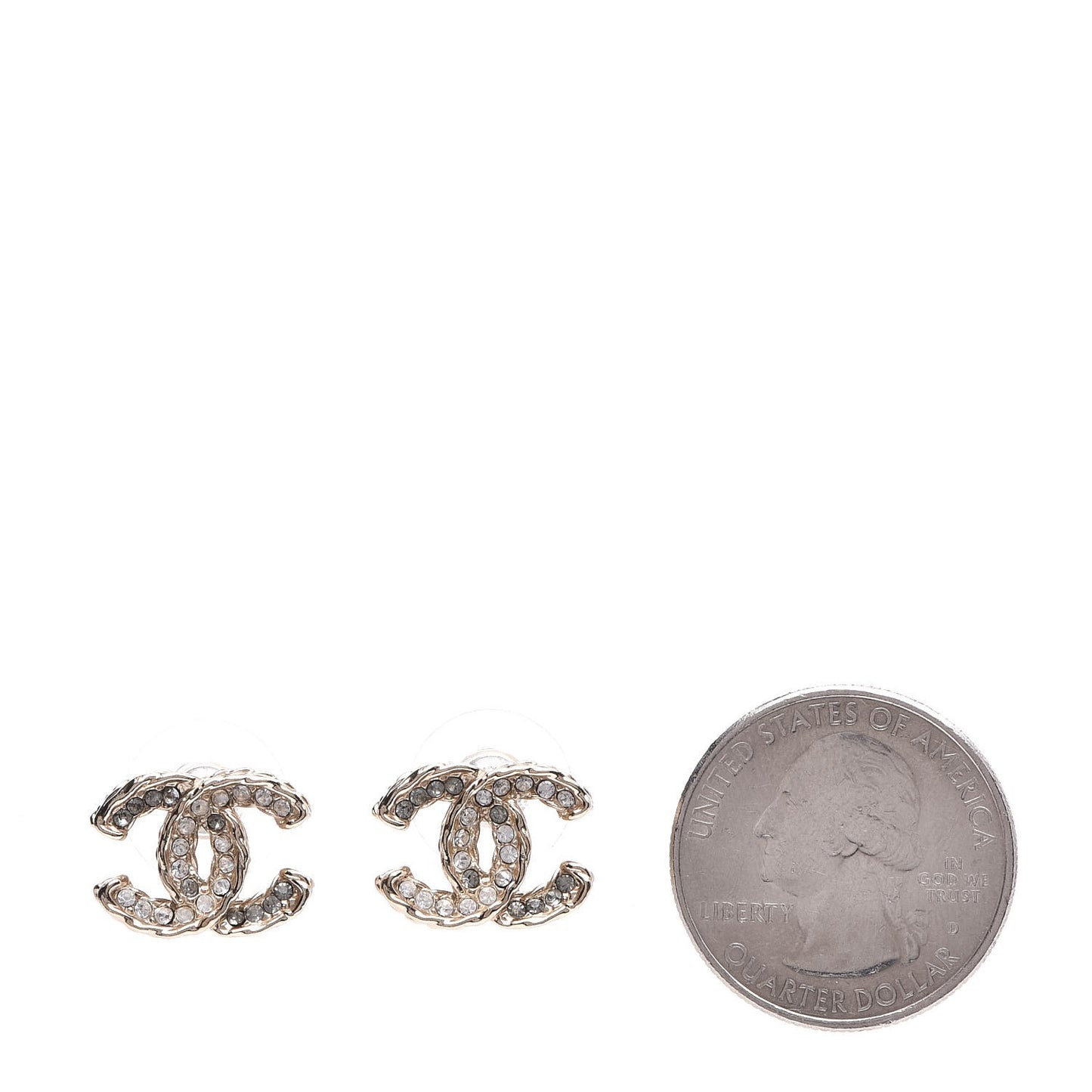 Crystal CC Earrings Light Gold