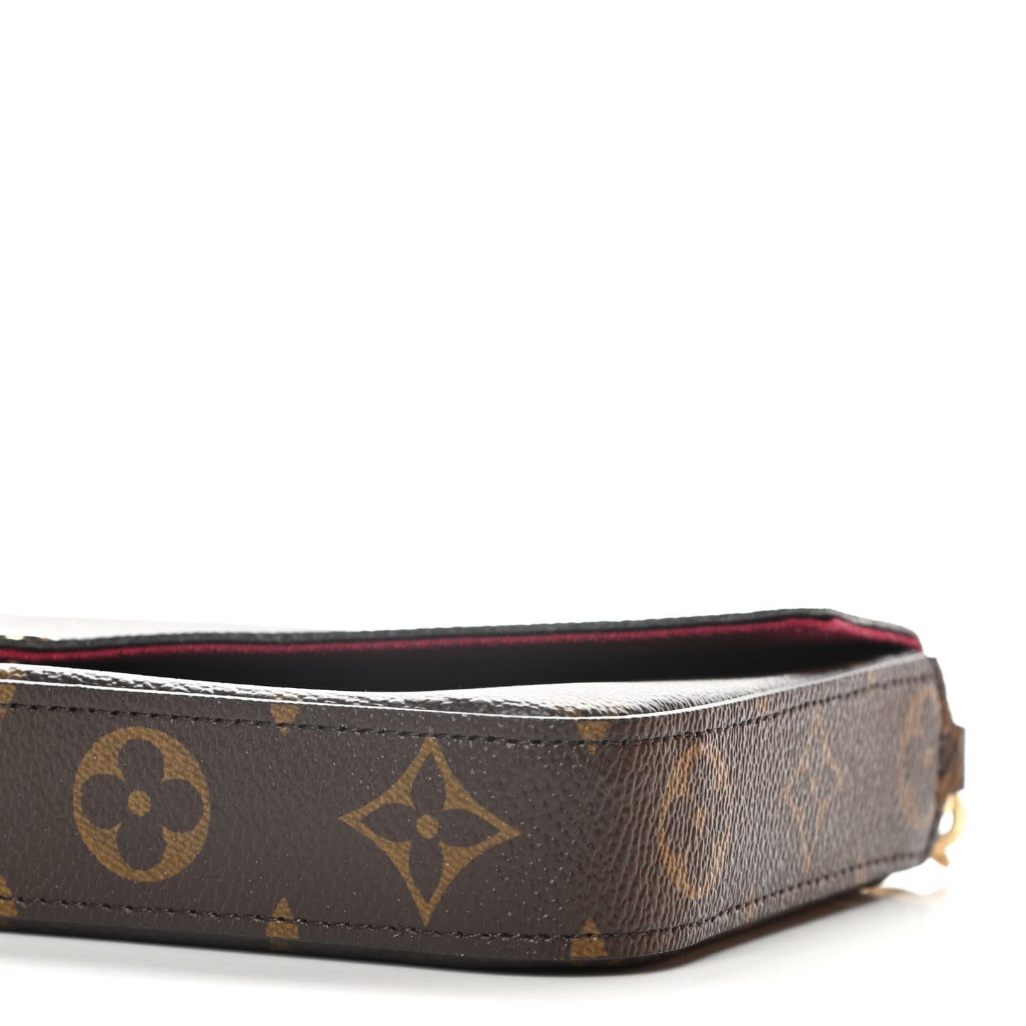 Monogram Pochette Felicie Chain Wallet Fuchsia